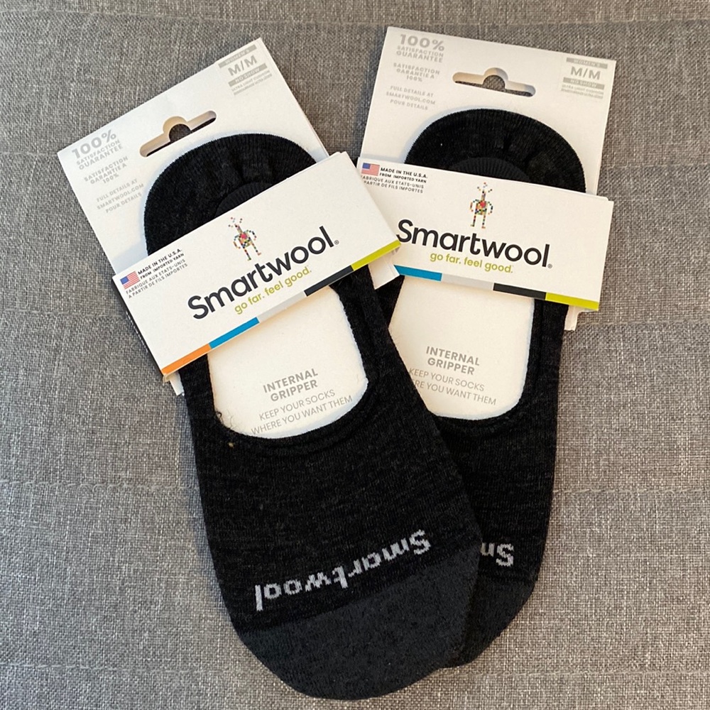 2 pairs smart wool no show socks
